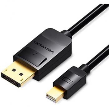 Cable Conversor Vention HAABH Mini DisplayPort Macho a DisplayPort Macho 2m Negro