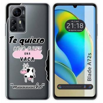 Funda Silicona Diseño Vaca para Zte Blade A72s