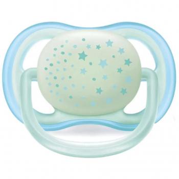 Philips Avent Ultra Air Night Chupete de Silicona 0-6 Meses, 2 Unidades, Decorado, Brilla en la Oscuridad (SCF376/11)