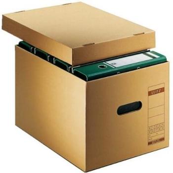 Caja de Archivo y Transporte Leitz 6081 con Tapa, Naturmarrón, A4, 335 x 280 x 440 mm (Paquete de 10)