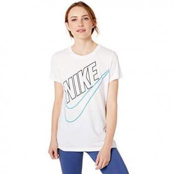 NIKE W NSW tee Prep Futura Camiseta, Mujer, White/Photo Blue, S