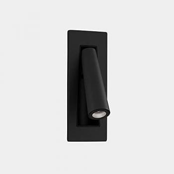 Aplique de lectura empotrable Gamma LED, Aluminio y plástico, negro metalizado, 1 bombilla, dimensiones 16.6 cm, potencia 2.1W, temperatura de color 2700K, clasificación IP20
