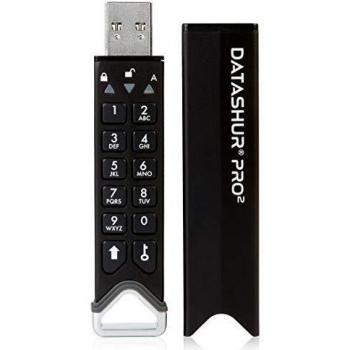 iStorage datAshur PRO² 128 GB Secure Flash Drive - FIPS 140-2 Level 3 Certified - Password Protected, Dust and Water Resistant, Portable, Military Grade Hardware Encryption, USB 3.2 IS-FL-DP2-256-128