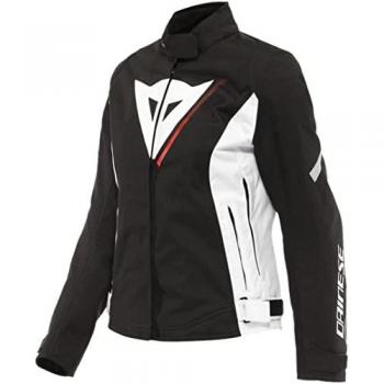 Chaqueta de moto textil para mujer Dainese Veloce D-Dry® en negro, blanco y rojo (talla 50)