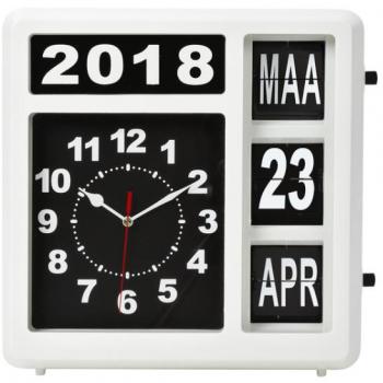 Reloj de mesa o pared Velleman WC106 mecánico rectángulo negro y blanco