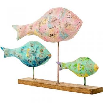 Figura Decorativa Multicolor Hierro Peces 83 x 16 x 51 cm