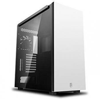 DEEPCOOL Macube 550, Caja de Ordenador, PC Torre Completa Blanca, Compatible con E-ATX y GPU de 420mm, Con Acero SGCC de 0.8mm, Panel de vidrio templado con barra de aluminio