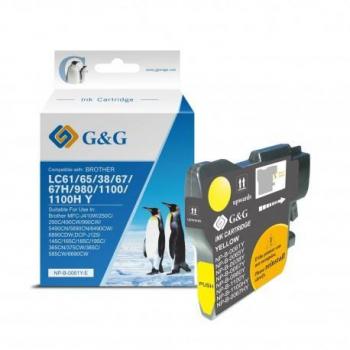 Compatible G&G Brother LC980/LC1100 Amarillo Cartucho de Tinta Genérico - Reemplaza LC980Y/LC1100Y