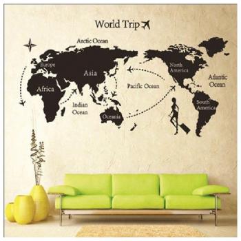LO+DEMODA HCN444-5 - Vinilo decorativo, diseño World trip, 140 x 80 cm, multicolor