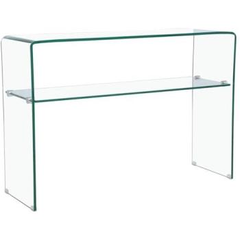 Mesa consola Genova - 110 x 35 x 75 cm - Vidrio curvado transparente - Diseño moderno y elegante