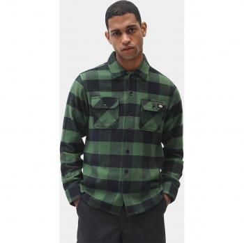 Dickies Men's Long Sleeve Pine Green Flannel Check Shirt