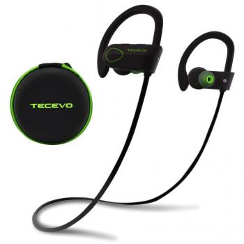TECEVO® S4 Auriculares Bluetooth 4.1 Inalámbrico Con Sonido Estéreo para Deporte / Correr con AptX y Manos Libres para iPhone 7, Sony, HUAWEI, XIAOMI etc- Color Negro