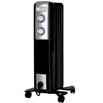 Radiador de aceite Orbegozo RN1000, 5 elementos caloríficos, potencias de 500W-1000W, termostato regulable y luces LED