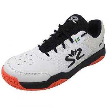Salming Indoor Men Shoe White/Black, Hawk Court-Zapatos para Hombre, Color Negro, Blanc Noir, 46 2/3 EU