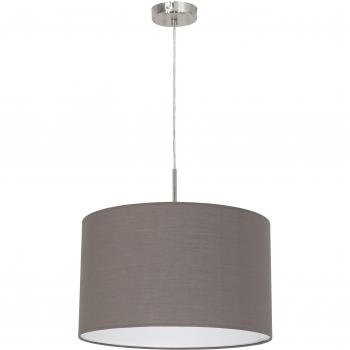 Lámpara Colgante Pasteri E27 Antracita y Marrón 1 Luz 38cm Níquel Mate