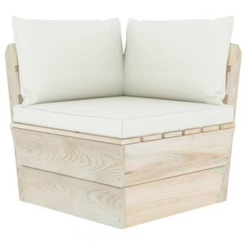 Cojines para palets vidaXL 3 unidades tela Oxford blanco crema