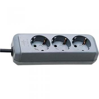 Regleta de enchufes Eco-Line 3 tomas gris plata 1,5m H05VV-F 3G1,5