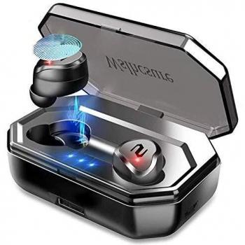 Auriculares Bluetooth, Auriculares Inalámbricos Bluetooth 5.0 con Mini Twins Estéreo In-Ear Deportivos Auriculares con Micrófono Incorporado IPX7 con Caja de Carga 3000mAh  para iPhone y Android