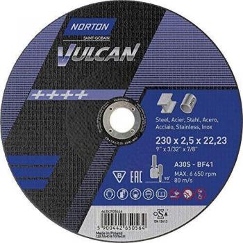 Norton - Disco corte amoladora metal inoxidable diámetro 230 2,5x22,23