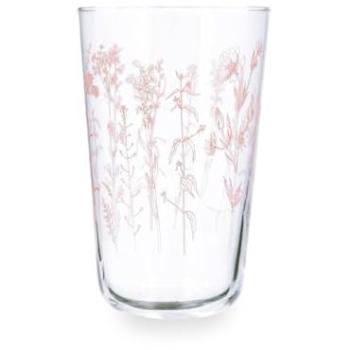 Vaso Alto de Vidrio Ecológico Quid Velvet 40CL Transparente Decorado, Apto para Frigorífico