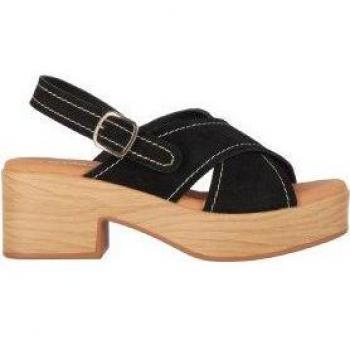 Chika10 Leather HACHI 02 Sandalia Plataforma Negro