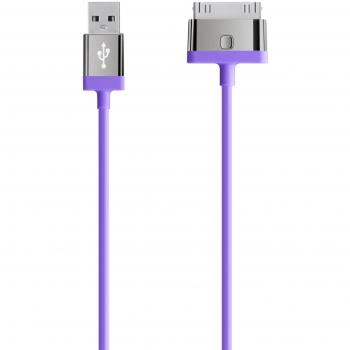 Belkin F8J041cw2m-PUR - Cable de carga y sincronización MiXiT de 30 pines a USB 2.0