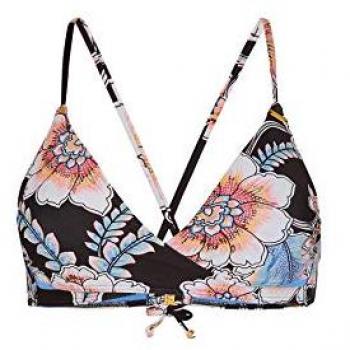 O'Neill Baay Bikini Top negro, parte superior del bikini para mujer, multicolor (Black with print), talla 34