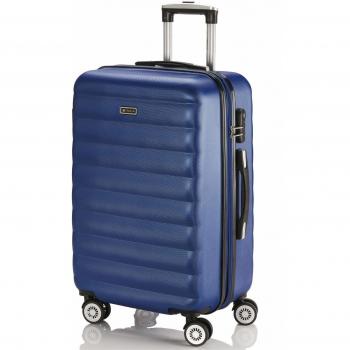 ITACA - Maletas de Viaje Medianas - Maleta Mediana 4 Ruedas - Maletas Medianas de Material ABS. Maletas Viaje Ligeras - Maleta de Viaje 20kg,65cm Rígida con Candado de Combinación 71260, Azul