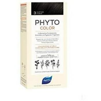 PhytoColor Permanent Hair Color Kit - Shade 3 Dark Brown (Ammonia-Free)