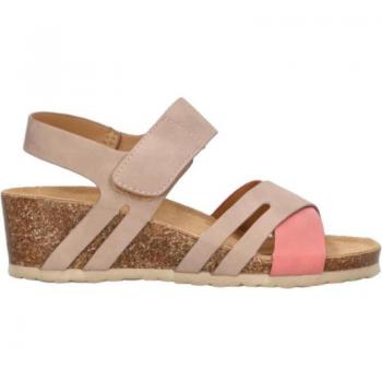 Sandalia ARMONY 20032 coral, sandalias de mujer con tiras multi color en marrón y coral, suela bio, diseño cómodo y ligero