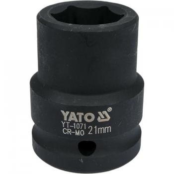 Toma de llaves de impacto Yato YT-1071, cubos insertables, fabricada en acero al cromo vanadio, acabado mate, compatible con llaves de impacto estándar, tamaño 1/2, incluye varias medidas