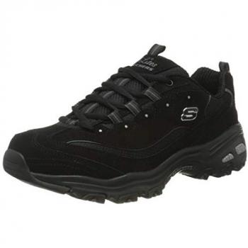 Zapatillas Skechers D'Lites - Biggest Fan para mujer, color negro, estilo chunky, con cordones, talla 36