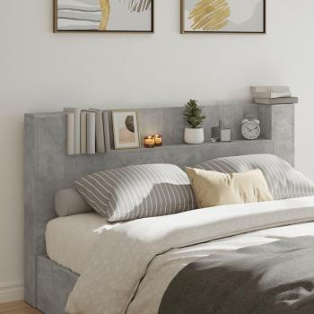 Cabecero de cama con LED gris hormigón 180x16,5x103,5 cm vidaXL