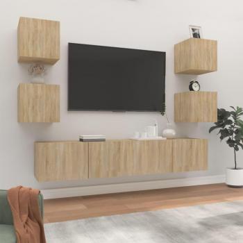 vidaXL Set de muebles de TV 6 piezas madera contrachapada 80 x 30 x 30 cm