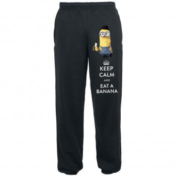 Minions Keep Calm And Eat A Banana Pantalones de gimnasia Negro