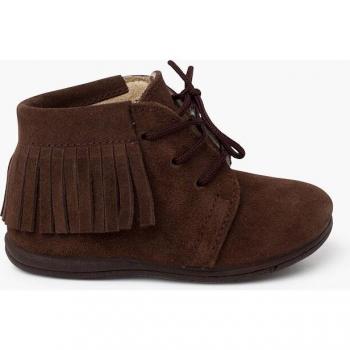 Botas de piel para bebés con flecos y cordones - Primeros pasos