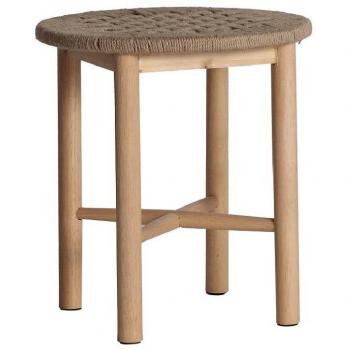 Taburete Mygdal de Madera de Caucho en color Natural, dimensiones 40x40x44cm, estilo nórdico serie Dragor