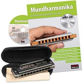 Master Edition Blues Diatonic Harmonica Set in C with 4-Language Learning Method, Case, and Cleaning Cloth