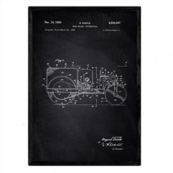Pack de 4 Posters de Patentes Antiguas de Camiones con Marco Negro - Nacnic Azul A3 y A4