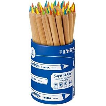 Bote 36 lapices lyra super ferby 4 colores natural