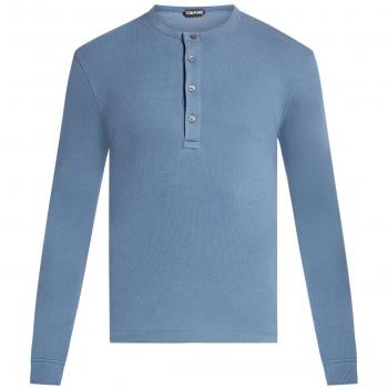 Tom Ford Men's Long Sleeve T-Shirt in Blue | Size M | JHL005JMT003F23HB414