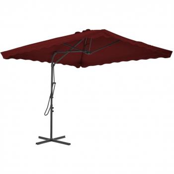Sombrilla de jardín vidaXL con poste de acero burdeos 250x250x230 cm