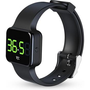 Brazalete inteligente PWCT con medición de temperatura, hora, fecha, 8 alarmas y cuenta atrás, medidas: 3x1x4cm