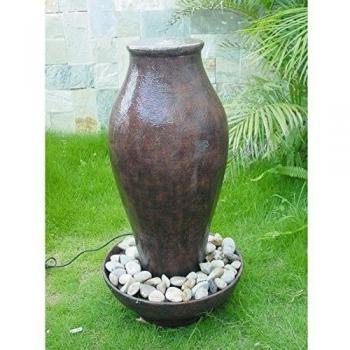 Fuente decorativa vasija base piedras TY358