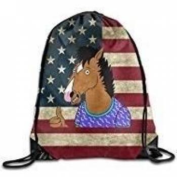 Bojack Horseman Drawstring Bag, Drawstring Backpack, Sport Bag, Gymsack, Sackpack, Shoulder Bags For Men Women Teenager Juvenile Adolescent, Size: 17 Inch X 14 Inch