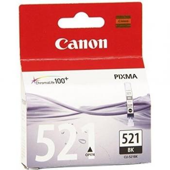 Canon CLI-521 BK Cartucho de tinta original Negro para Impresora de Inyeccion de tinta Pixma iP3600-iP4600-iP4700-MP540-MP550-MP560-MP620-MP630-MP640-MP980-MP990-MX860-MX870