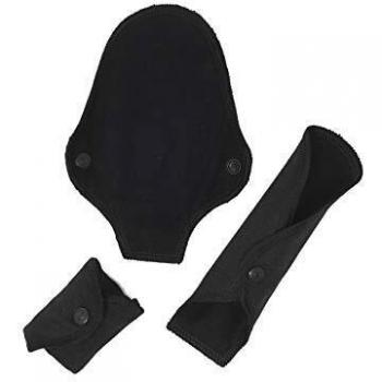 ImseVimse - Compresas lavables para mujer, color negro, normales o noche