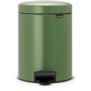 Brabantia 112447 Cubo de Basura con Pedal, Acero Inoxidable, Verde, 5 l