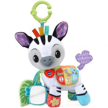 VTech Baby - Cebra de Peluche Interactiva Aprendizaje Colores y Números Vamos de Paseo
