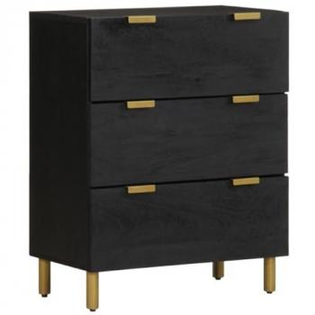 Aparador de madera de ingeniería negro 60x33x75 cm, armario de almacenaje, mueble aparador, armario de almacenaje de cocina, buffet